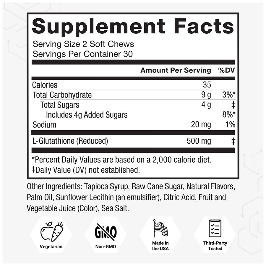glutathione at walgreens Force Factor Glutathione, Longevity & Anti-Aging Formula, Soft Chews Lemon