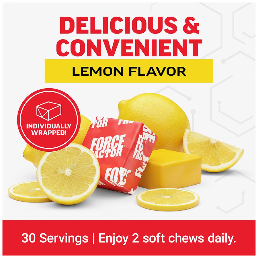 glutathione walgreens Force Factor Glutathione, Longevity & Anti-Aging Formula, Soft Chews Lemon