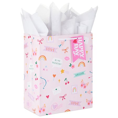 Hallmark Valentine's Day Gift Bag With Tissue Paper (Happy Heart Day Doodles) - 1.0 ea