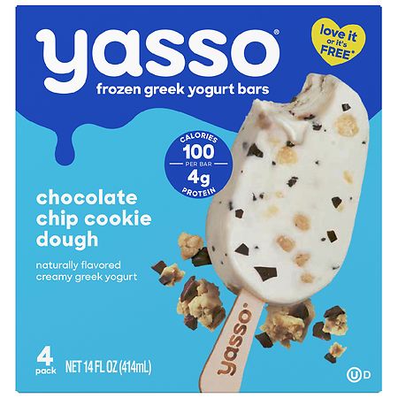 Yasso Frozen Greek Yogurt Bars Chocolate Chip Cookie Dough