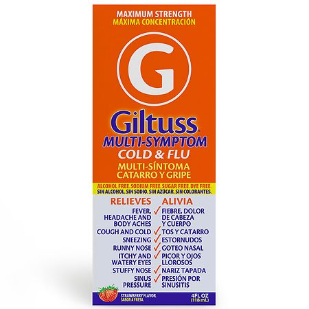 Giltuss Maximum Strength Cold & Flu Syrup Strawberry