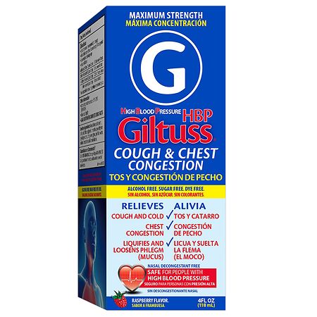 Giltuss HBP Cough & Chest, Maximum Strength Syrup Raspberry