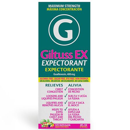 Giltuss EX, Expectorant Maximum Strength Syrup Tutti Frutti
