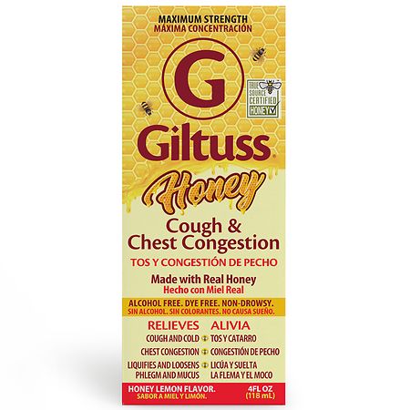 Giltuss Cough & Chest Congestion Maximum Strength Syrup Honey Lemon