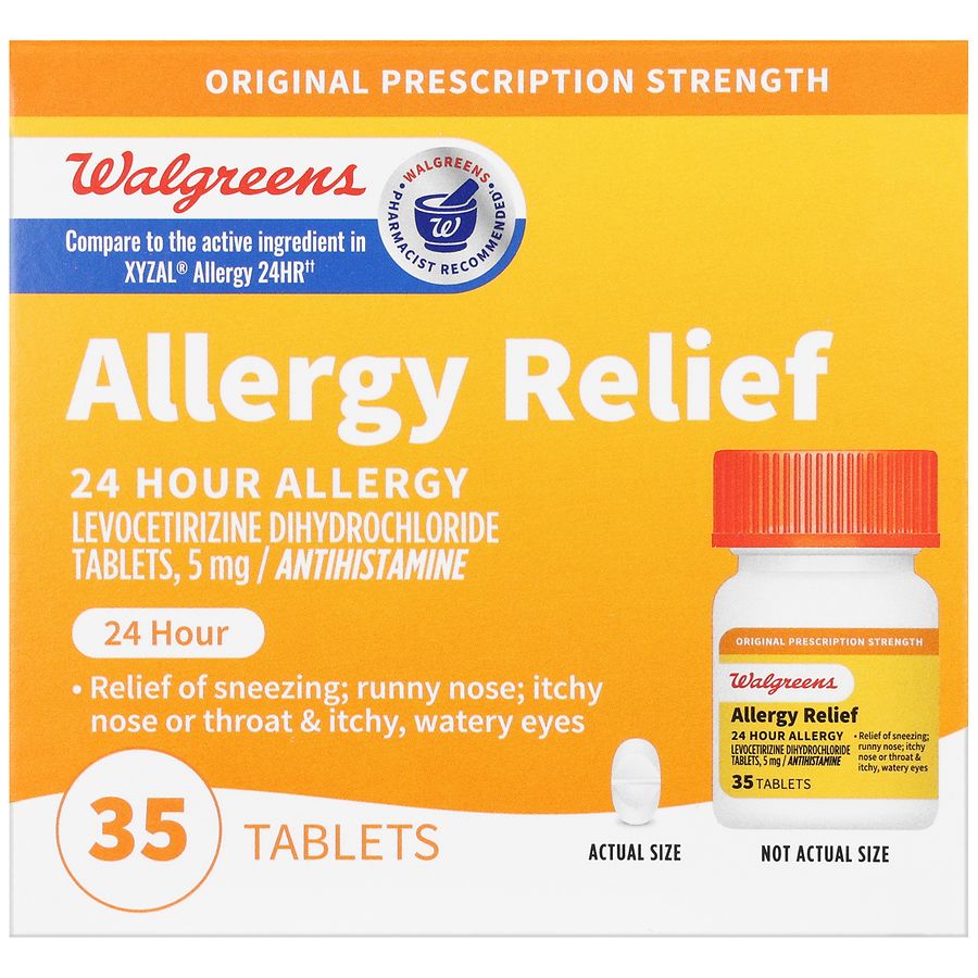 Walgreens Allergy Relief 24 Hour Levocetirizine Dihydrochloride 5 mg Tablets