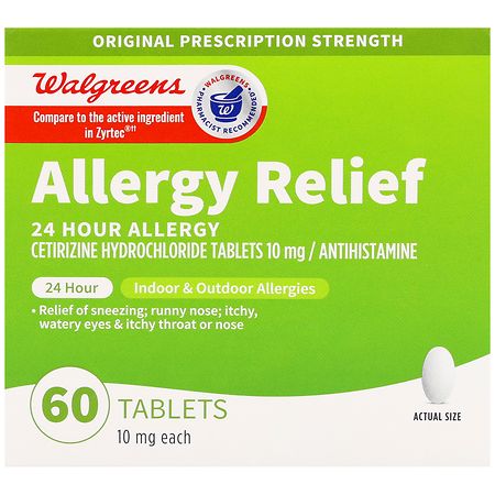 Walgreens 24 Hour Allergy Relief Cetirizine Hydrochloride 10 mg Tablets