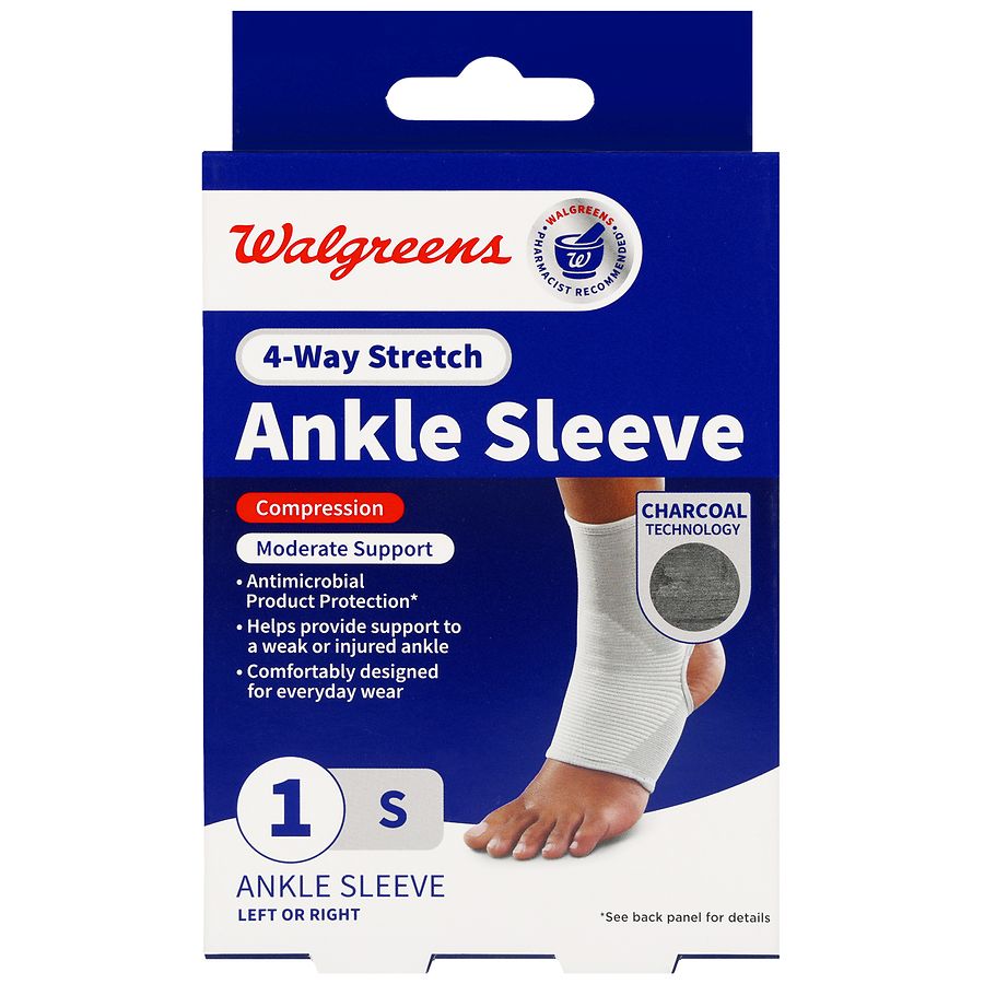Walgreens Ankle Sleeve, 4-Way Stretch 0, 0, S 0