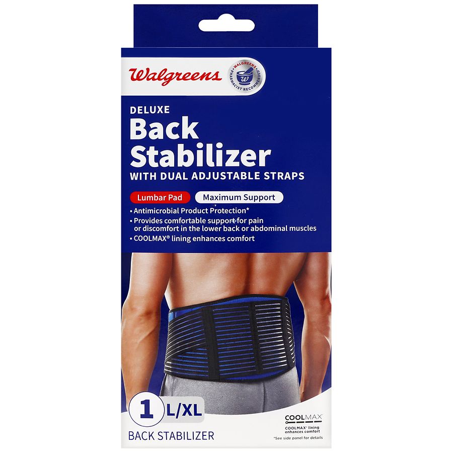 Walgreens Deluxe Back Stabilizer With Dual Adjustable Straps 0, 0, L/XL 0