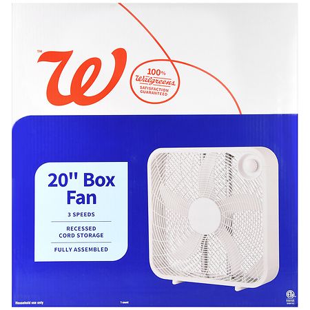 Walgreens Box Fan 20 Inch White