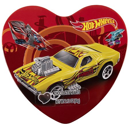 Hot Wheels Heart Tin With Chocolate