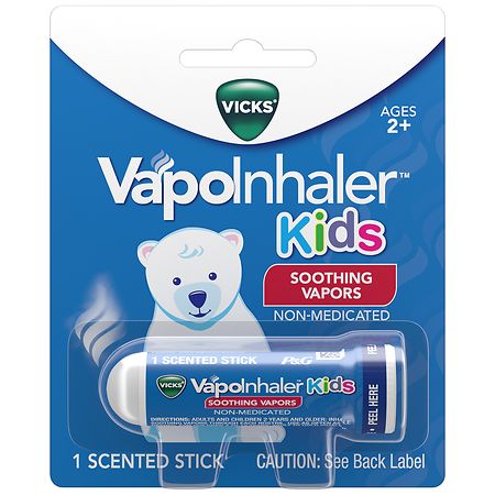 Vicks VapoInhaler Kids On-the-Go Portable Nasal Inhaler, Non-Medicated Menthol