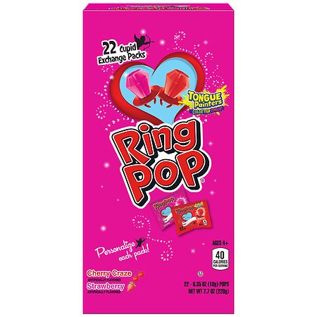 Ring Pop Wearable Candy Cherry Craze, Strawberry