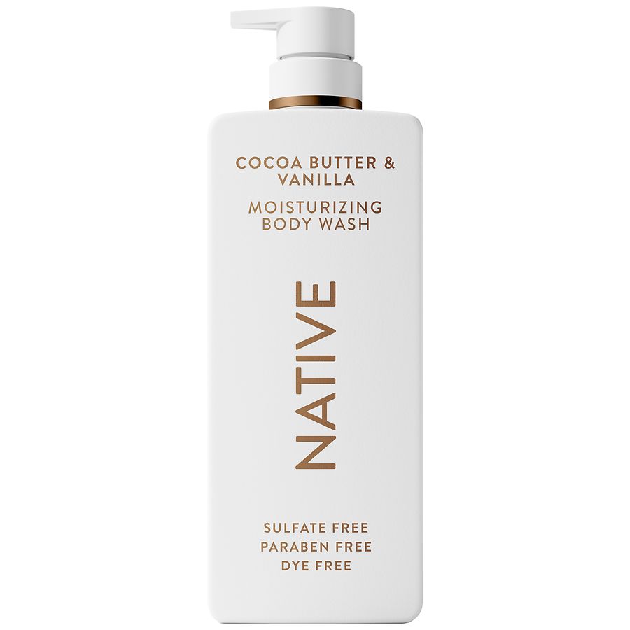 Native Moisturizing Body Wash, Sulfate Free, 24 Hour Moisturization for Dry Skin Cocoa Butter & Vanilla