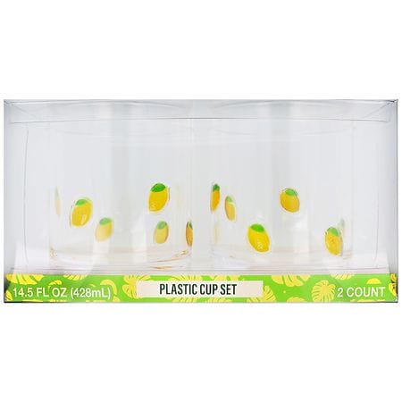 Festive Voice Plastic Cup Set, Lemons