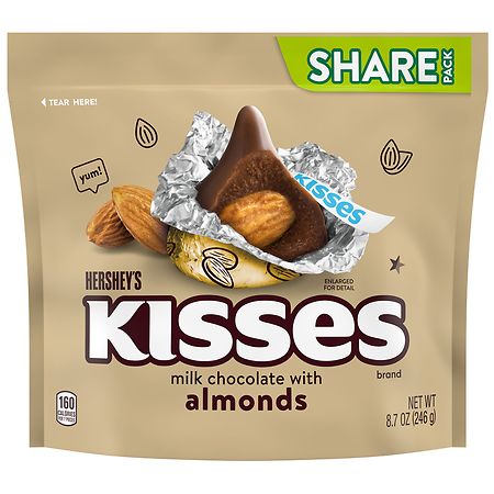 HERSHEY'S KISSES Milk Chocolate With Almonds - 8.7 oz
