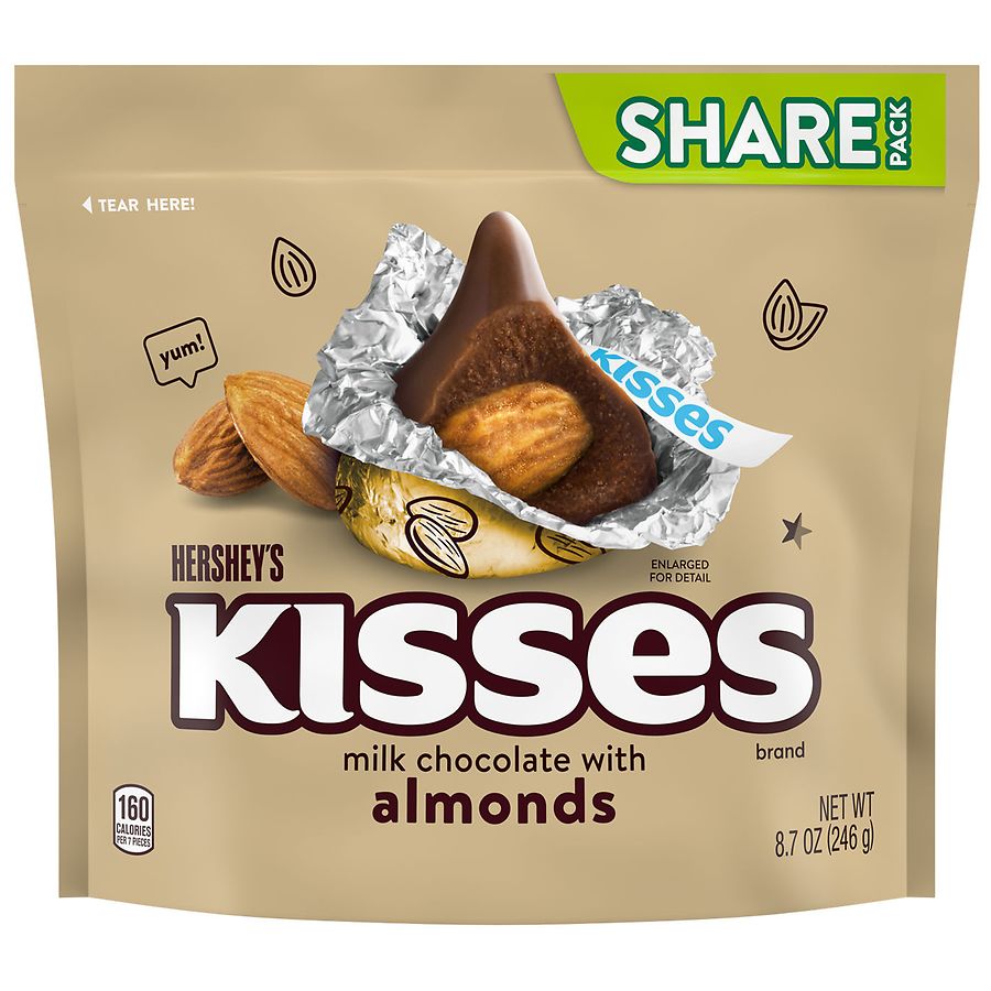 HERSHEY'S KISSES Milk Chocolate with Almonds Candy