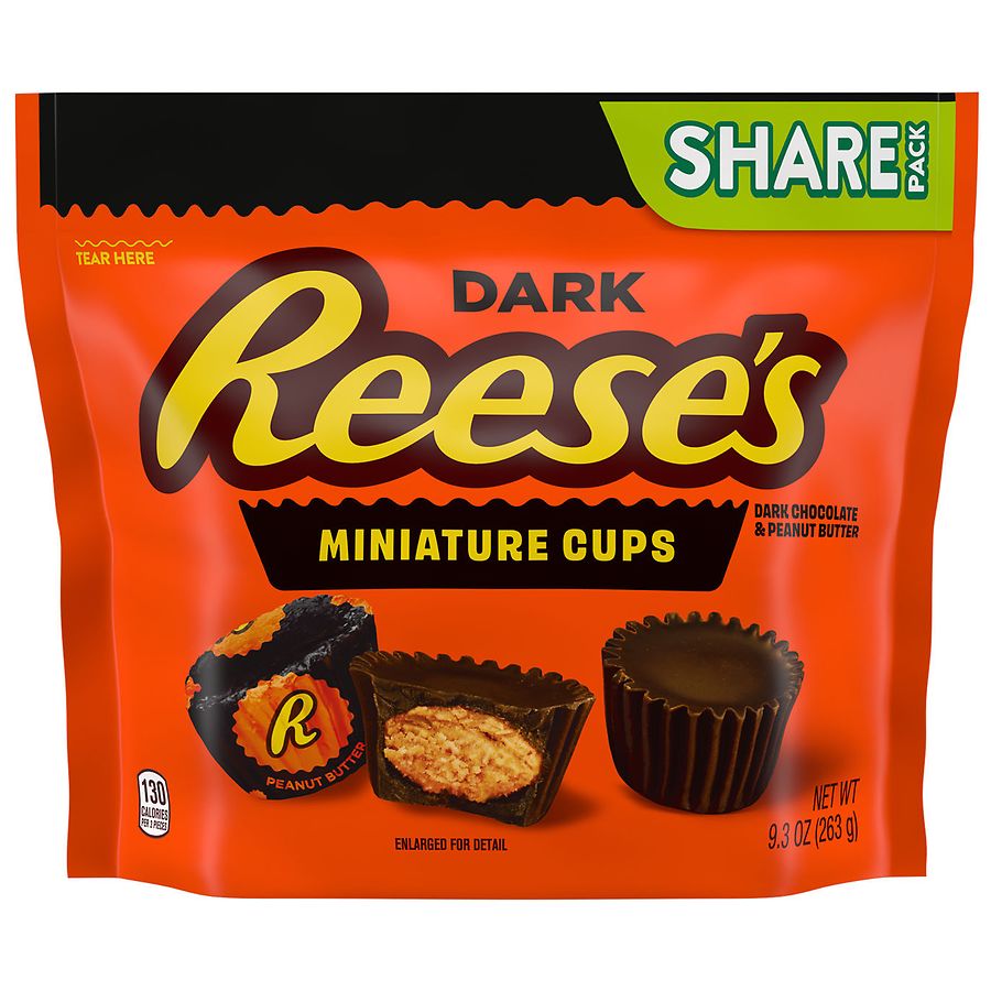 REESE'S Miniature Dark Chocolate Peanut Butter Cups Candy
