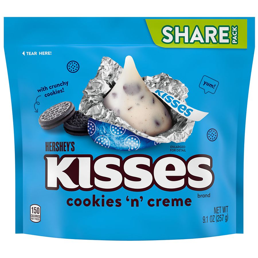 HERSHEY'S KISSES Cookies 'n' Creme, Share Pack