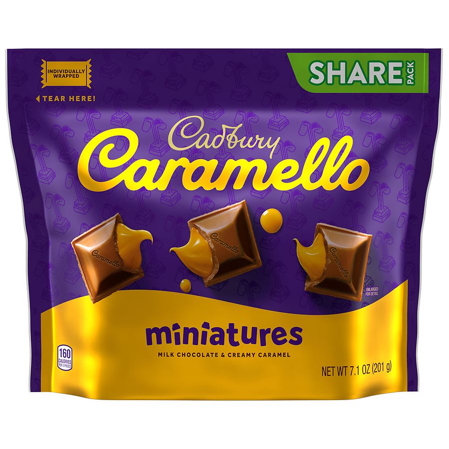 CADBURY CARAMELLO Miniatures Milk Chocolate Caramel Candy Share Pack
