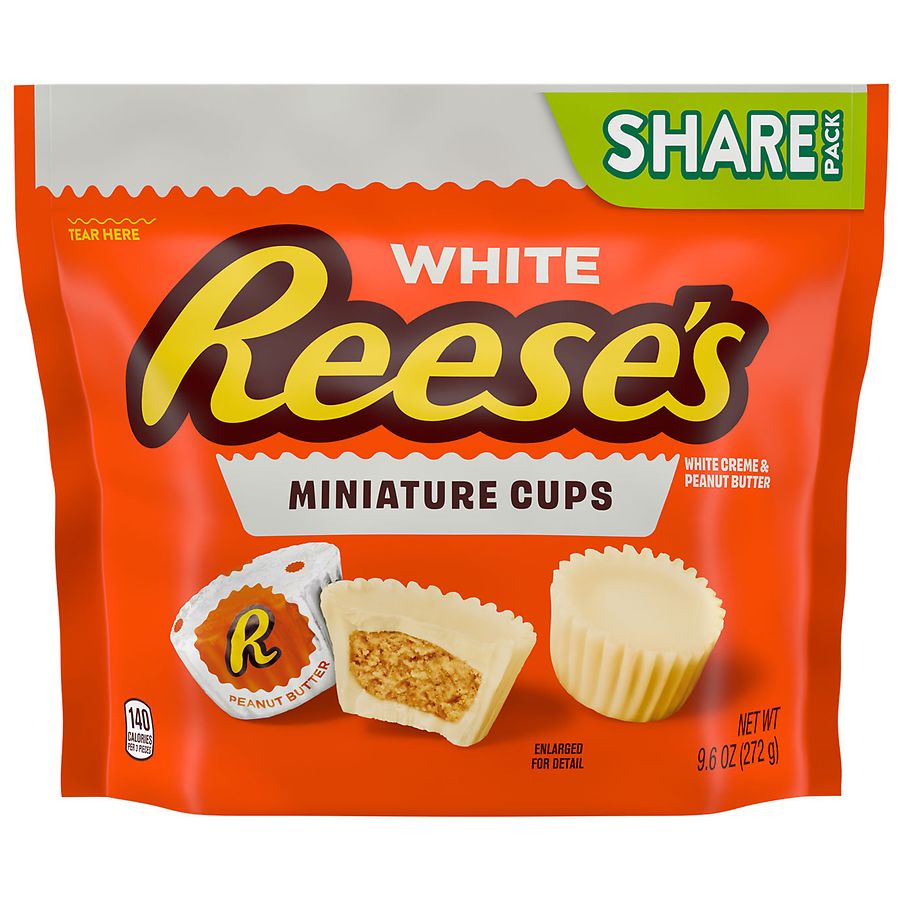 REESE'S Miniatures White Creme Peanut Butter Cups Candy Share Pack