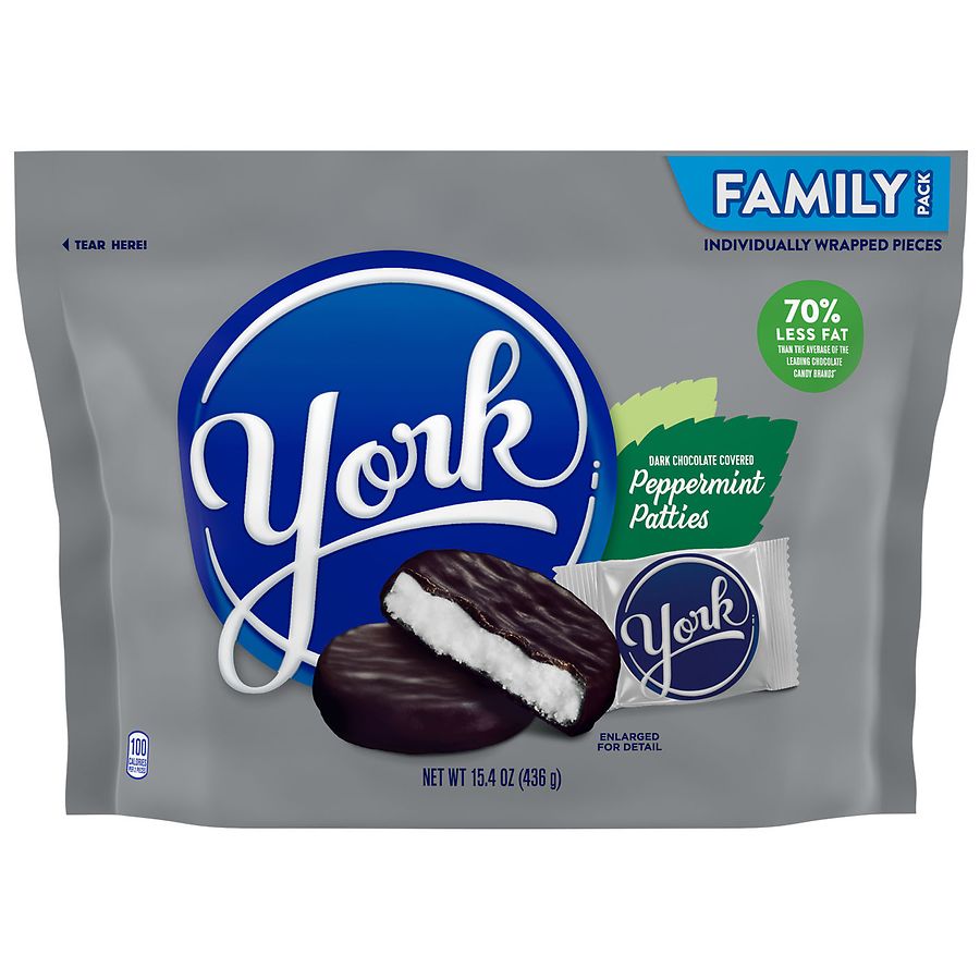 YORK Dark Chocolate Covered Peppermint Patties Candy Family Pack