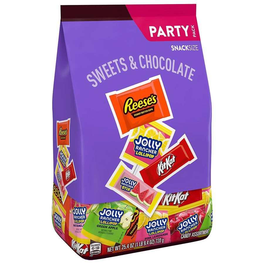 JOLLY RANCHER, KIT KAT, REESE'S Assorted Snack Size Candy, Party Pack