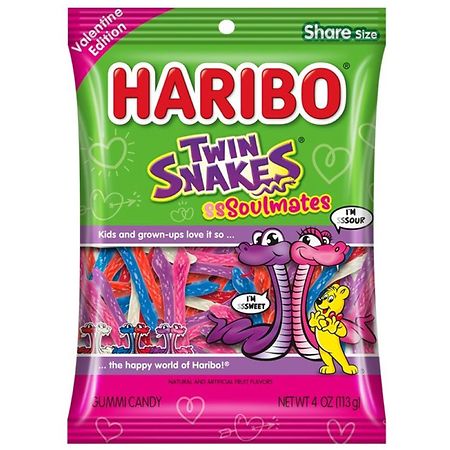 Haribo Twin Snakes Sweet & Sour Gummy Candy - 4.0 oz