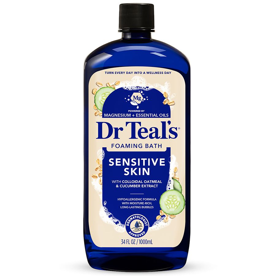 Dr. Teal's Foaming Bath, Sensitive Skin with Oatmeal & Cucumber Extract Cucumber