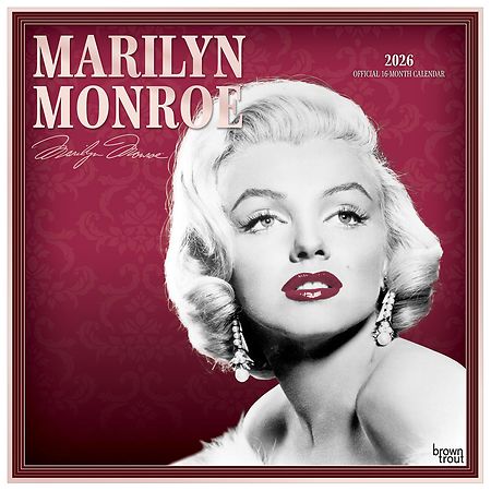 Brown Trout Marilyn Monroe Official, 2026 Monthly Square Wall Calendar, Plastic-Free 12 x 24 Inch (Hanging)