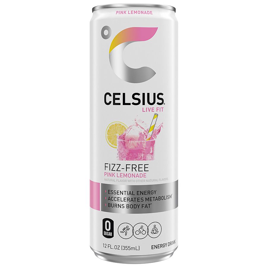 Celsius Fizz Free Functional Energy Drink, Can Pink Lemonade