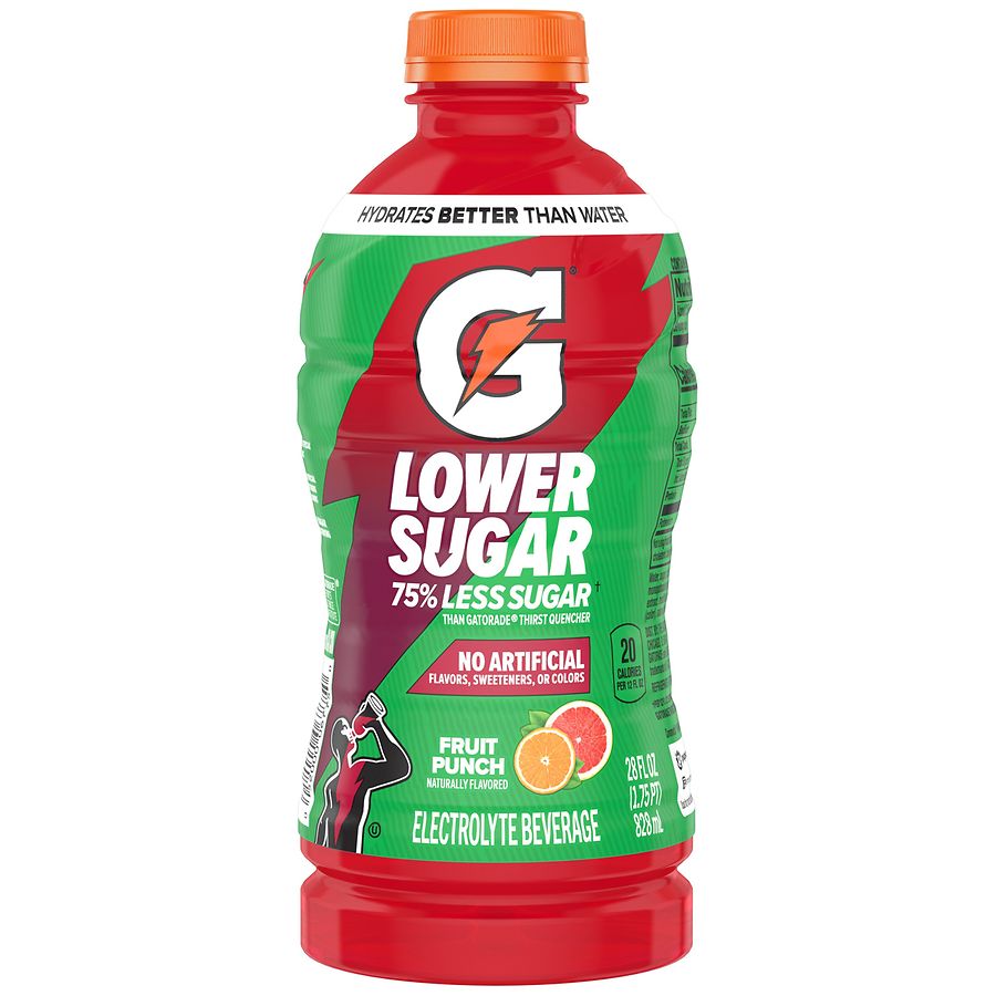 Gatorade Lower Sugar Electrolyte Beverage Fruit Punch