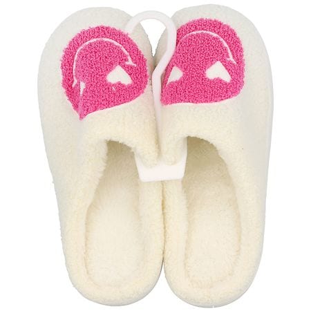 Festive Voice Women's Slippers, Smiley Face L/ XL (9-10)
