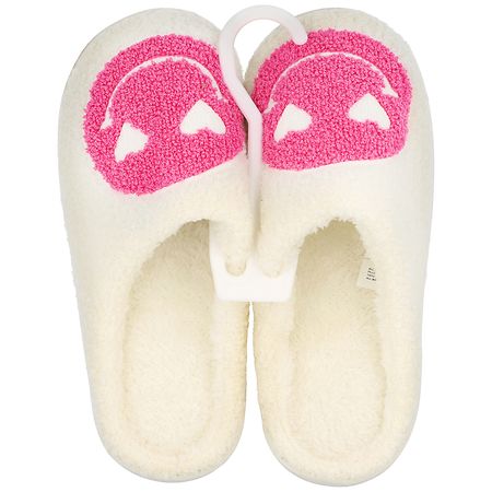 Festive Voice Women's Slippers, Smiley Face S/ M (7-8)