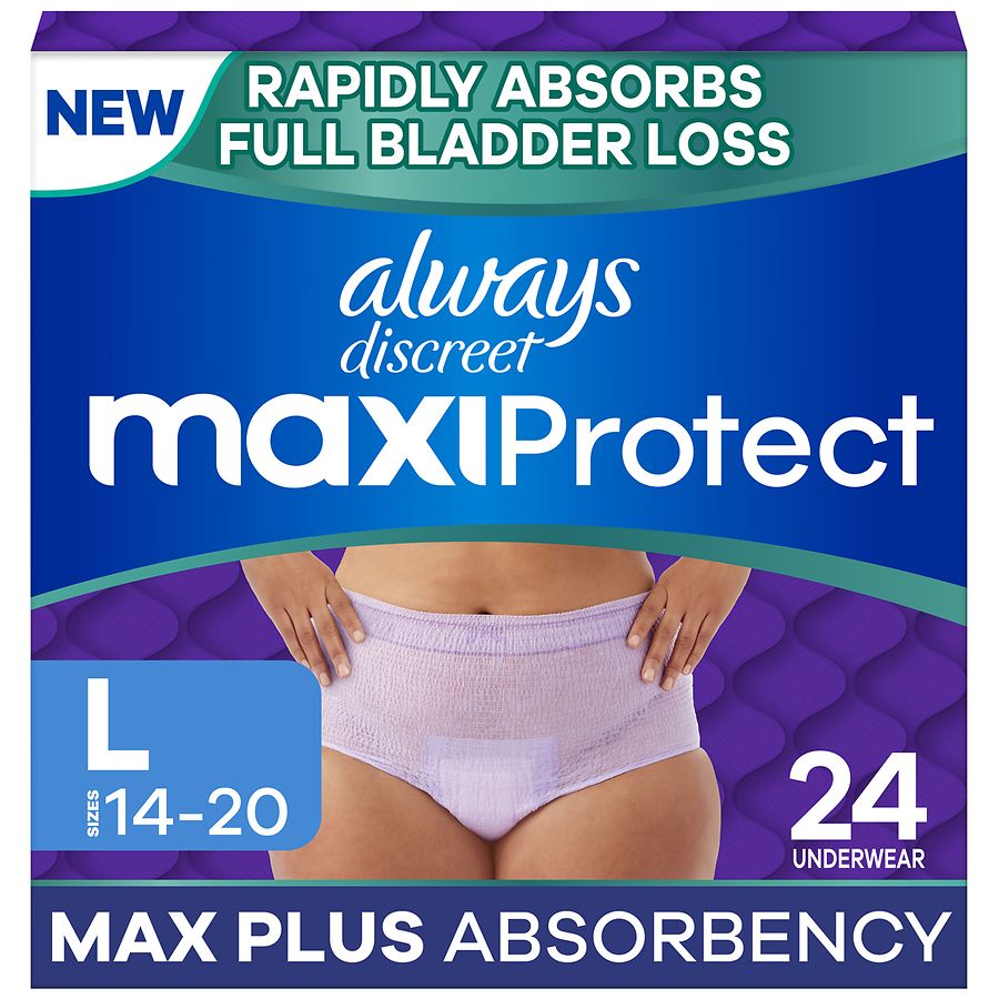 Always Discreet MaxiProtect - Reimagined Adult Diapers for Women L