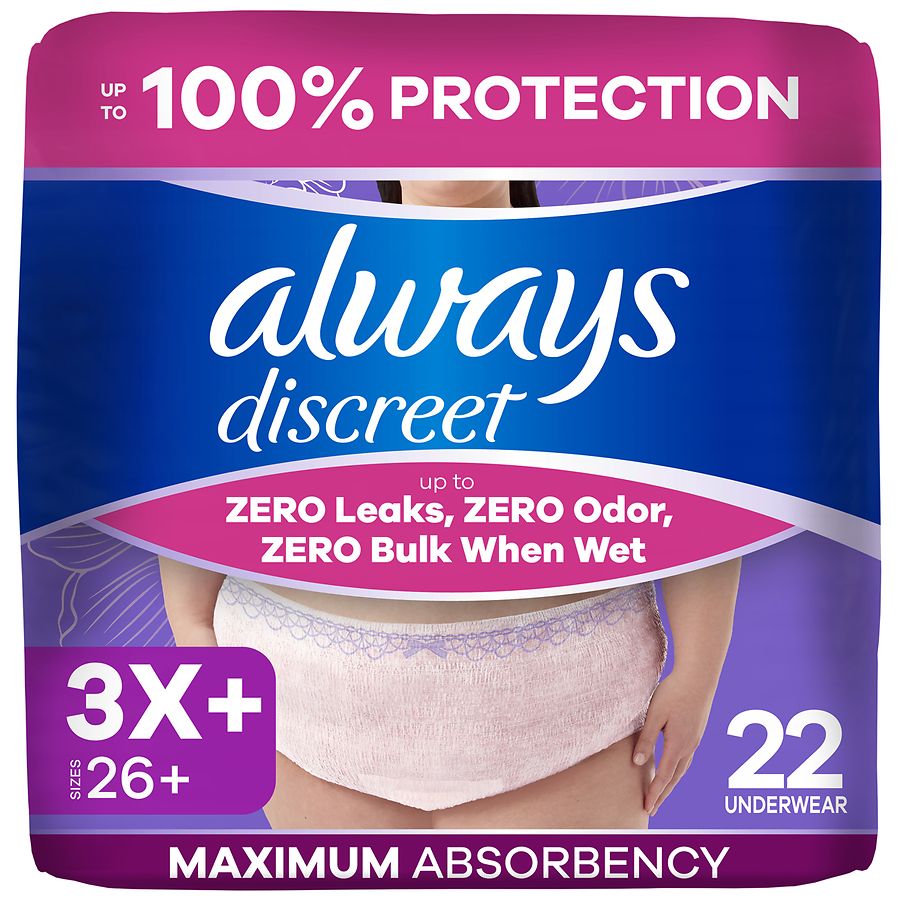 Always Discreet Reimagined Adult Diapers for Women 3X+