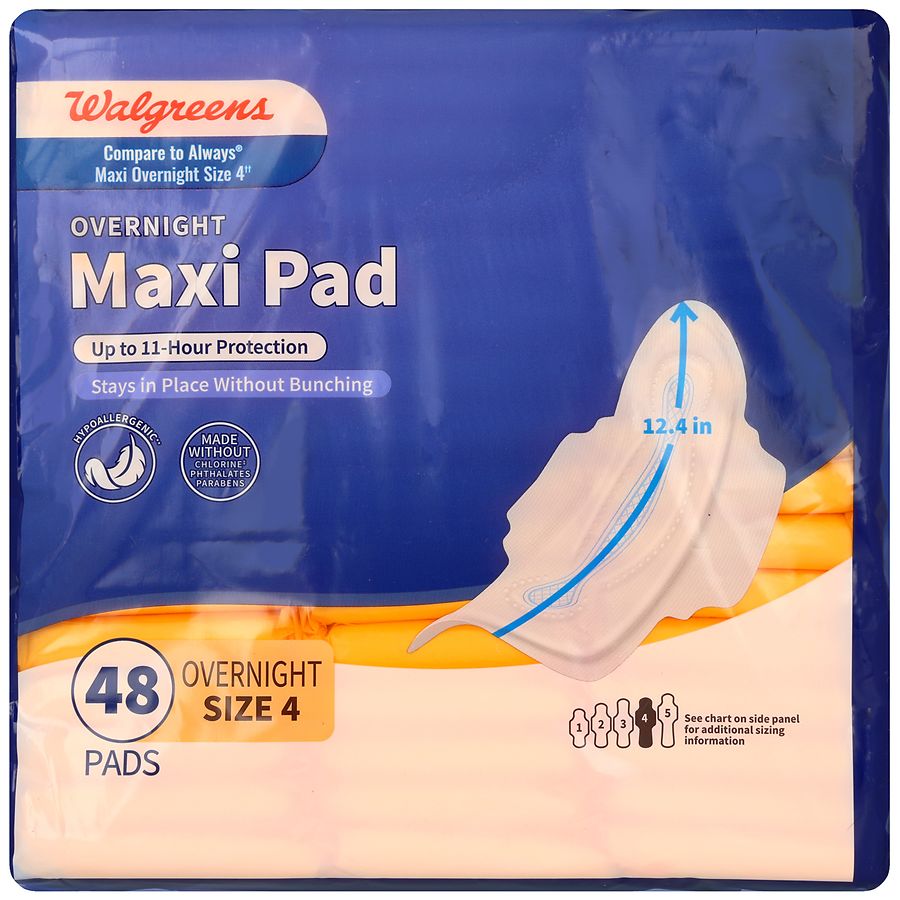 Walgreens Overnight Maxi Pads Size 4
