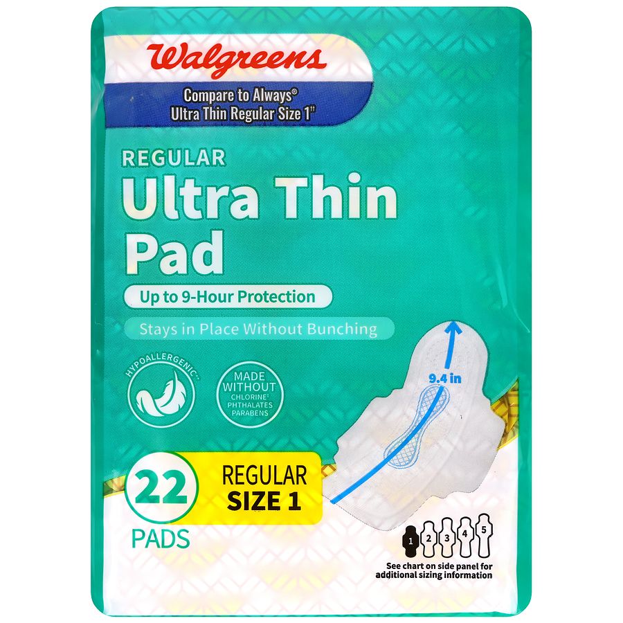Walgreens Regular Ultra Thin Pads Size 1
