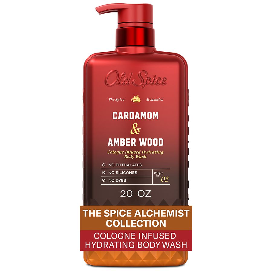 Old Spice Men's Cologne Infused Body Wash Cardamom and Amber Wood
