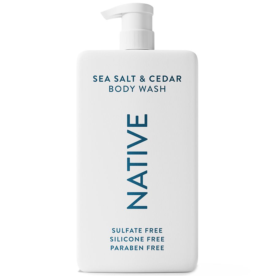 Native Body Wash, Sulfate Free, Naturally Derived Ingredients, 24 Hour Freshness Sea Salt & Cedar