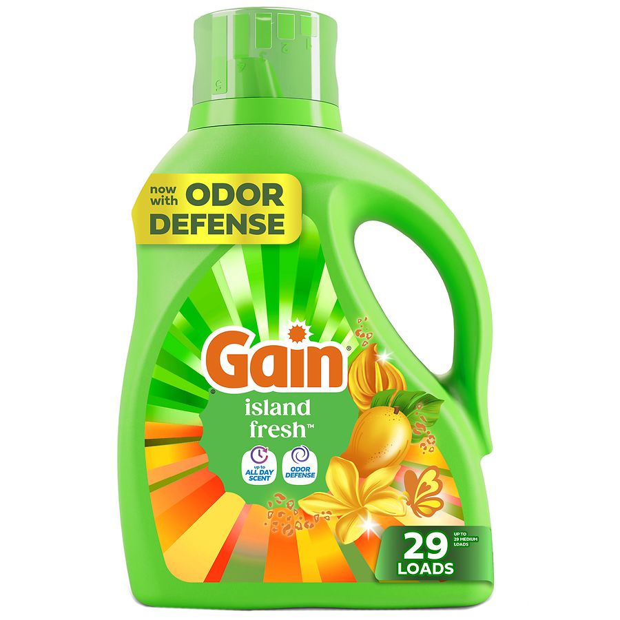 Gain Liquid Laundry Detergent, with Odor Defense Island Fresh, 29 Loads