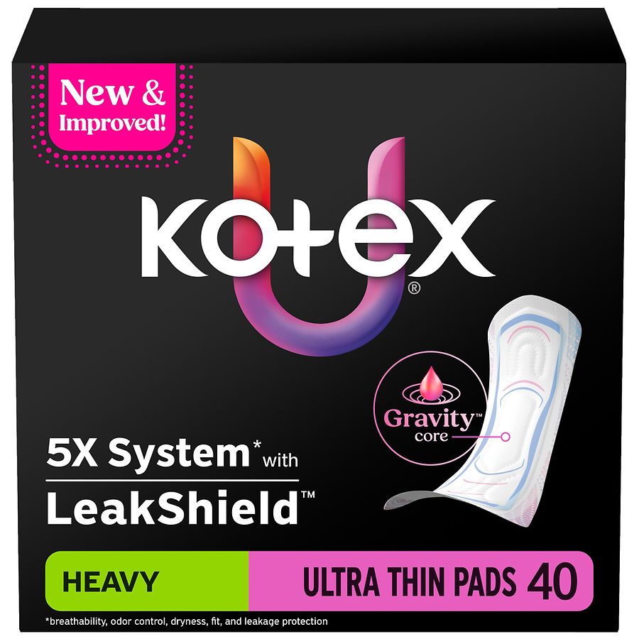 U by Kotex Ultra Thin Pads Unscented, Heavy Absorbency