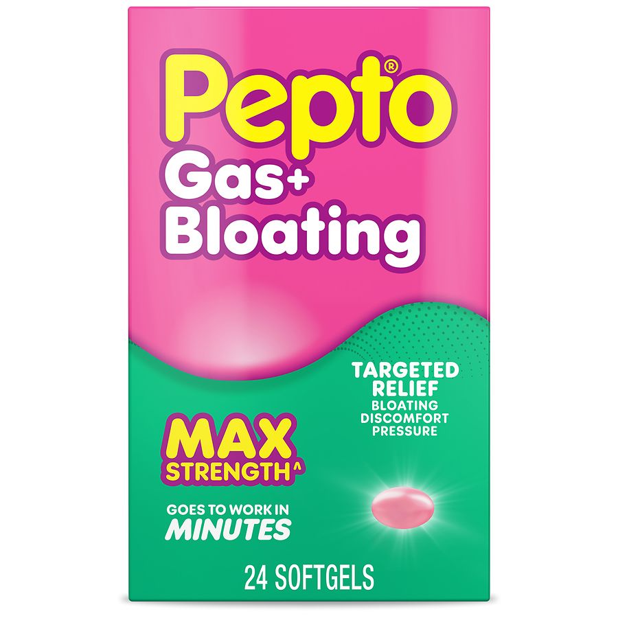 Pepto Simethicone 250 mg Softgels, Gas Relief for Adults, Max Strength