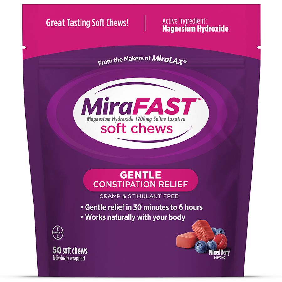 MiraLAX Soft Chews, Gentle Constipation Relief Mixed Berry