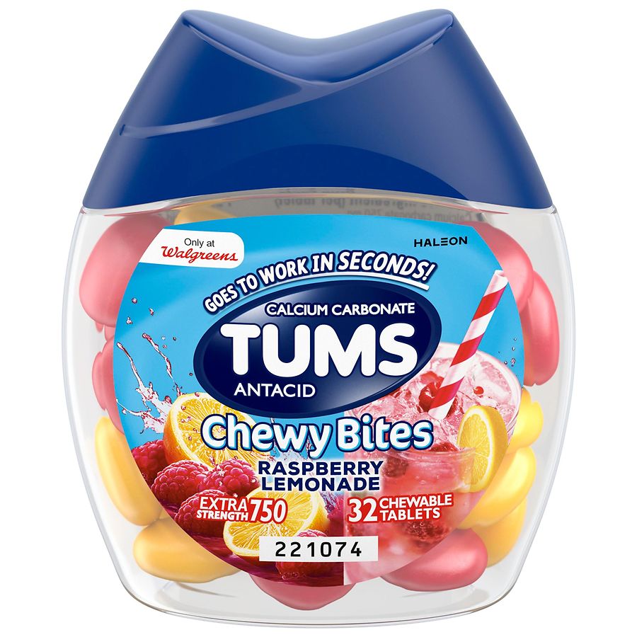 Tums Chewy Bites Chewable Antacid Tablets Raspberry Lemonade
