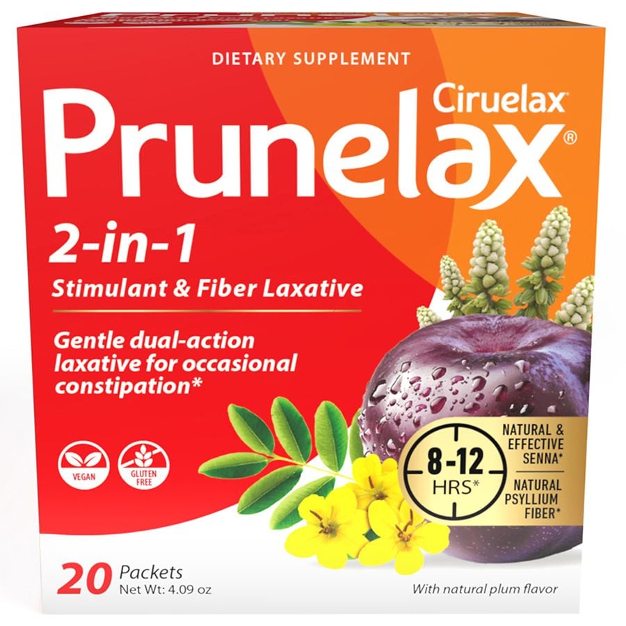 Prunelax Ciruelax 2-in-1 Stimulant & Fiber Laxative Packets