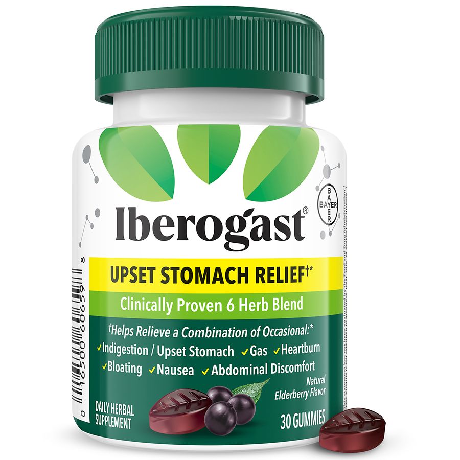 Iberogast Gummies, for Occasional Upset Stomach Natural Elderberry