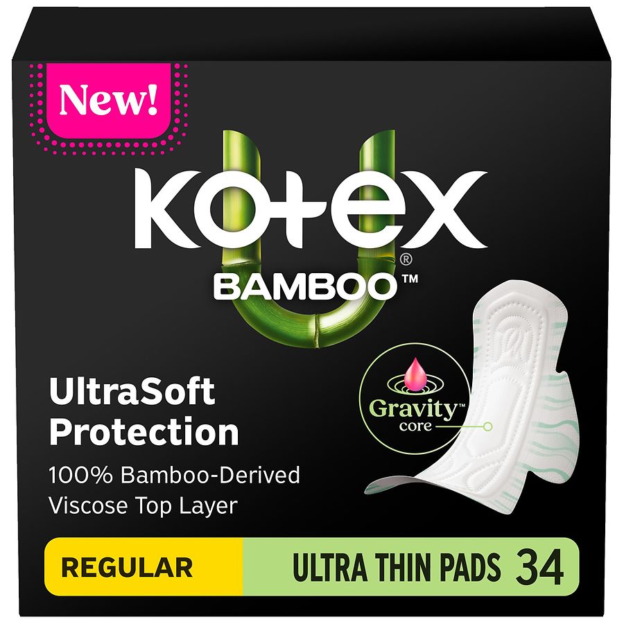 U by Kotex Ultra Thin Pads with Wings Unscented, Regular Absorbency
