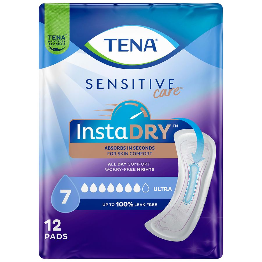 Tena Sensitive Care Ultra Instadry Pads | Walgreens