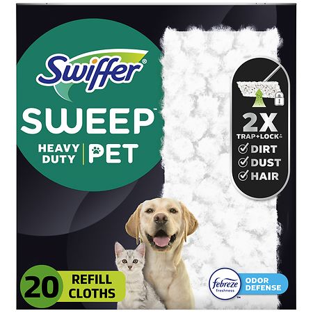 Swiffer Sweep + Mop, Dry Pads Refill, Floor Cleaner, Cleaning Cloths, Heavy Duty - 20.0 ea