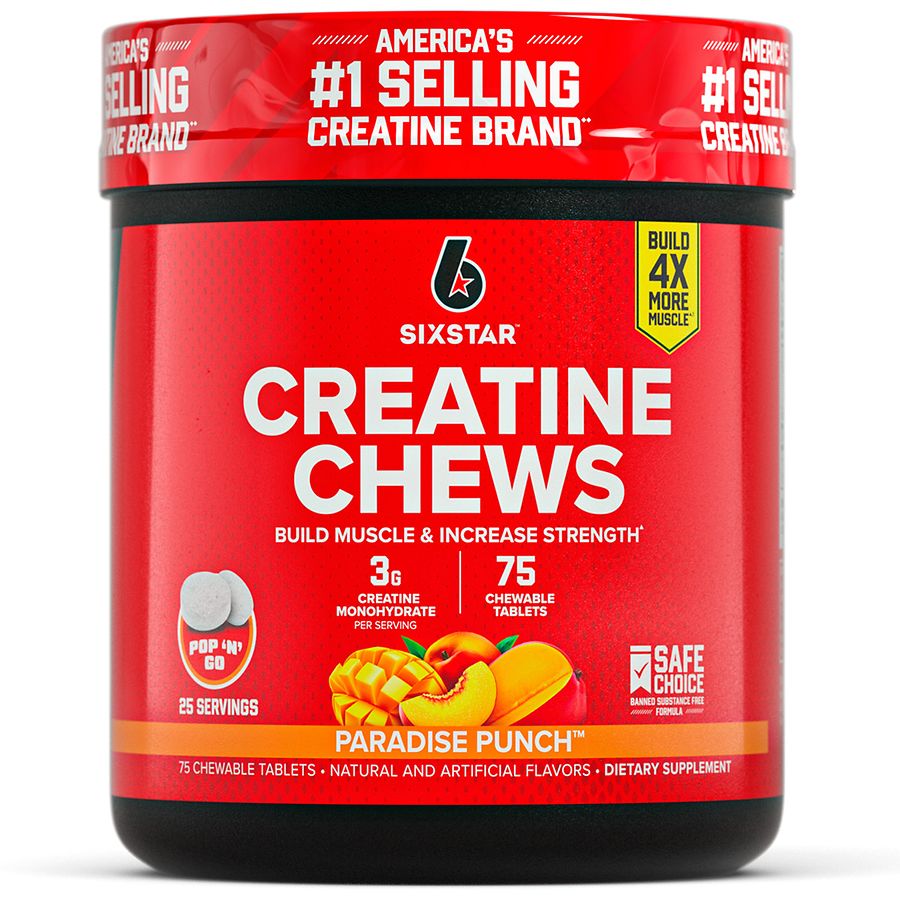 Six Star Creatine Chews, Tablets Paradise Punch